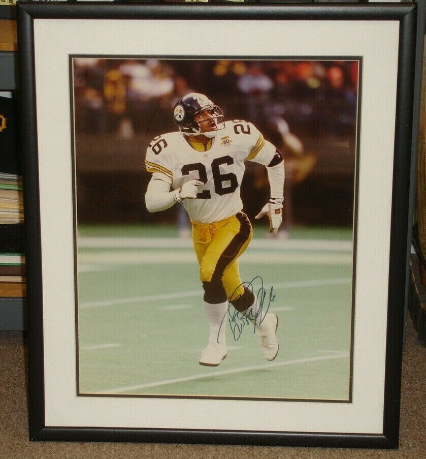 Rod Woodson Pitt Steelers Signed 16x20 Color Photo Matted & Framed w/ hologram