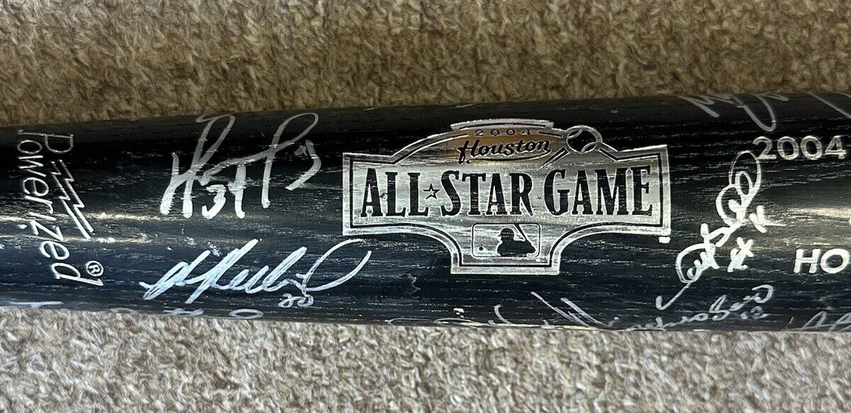 2004 A.L. All-Stars TEAM SIGNED 34” Bat 27 sigs w/ Jeter Mariano Ichiro Ortiz  +