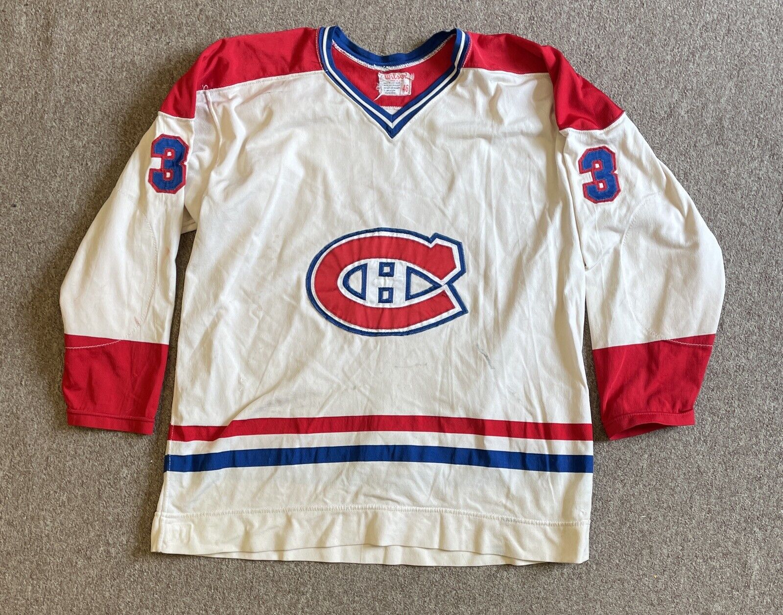 1977-78 Brian Engblom Montreal Canadiens Game Used Jersey Missing the Nameplate