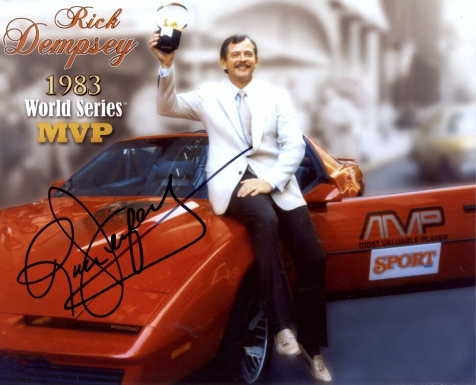 Rick Dempsey WS MVP 8X10 Color Photo Auto B&E Hologram