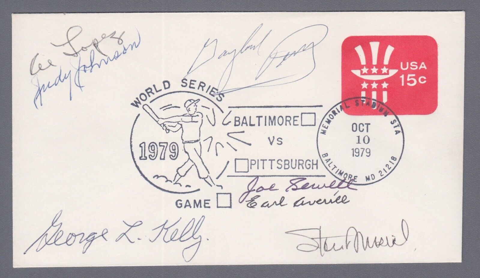 7 Hall of Famers Signed Cachet First Day Cover 10/10/79 Auto with B&E Hologram