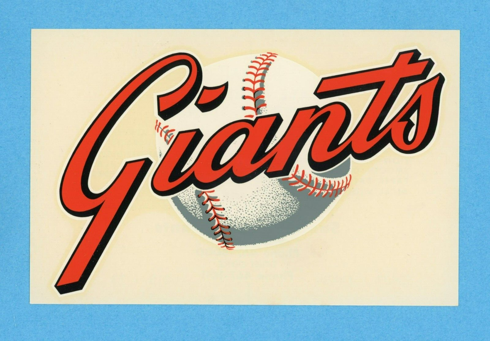 Vintage Hya-Lac San Francisco Giants Baseball Decal