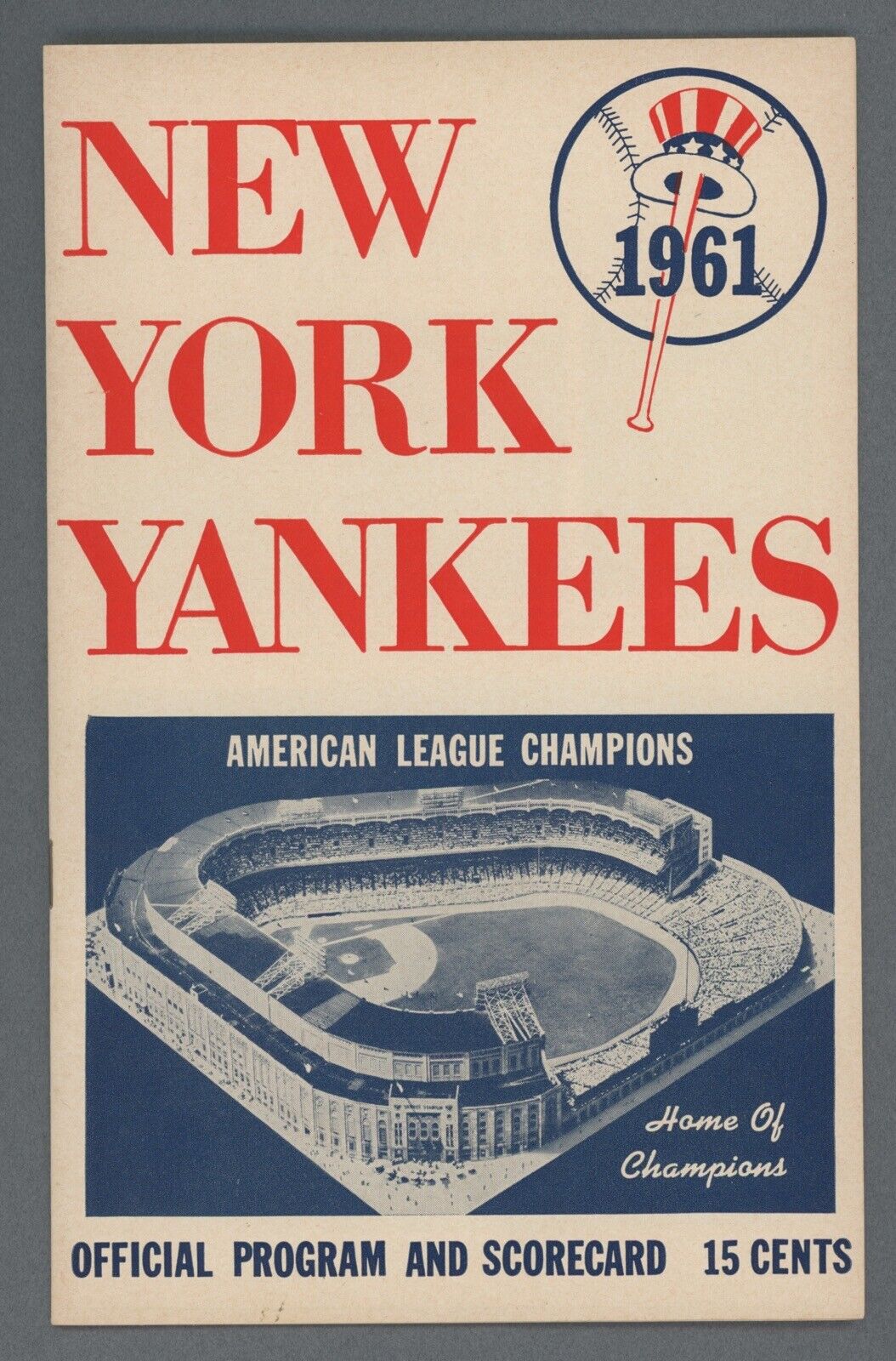 1961 NY Yankees vs. Detroit Tigers Game Program at Yankee Stadium • Unscored