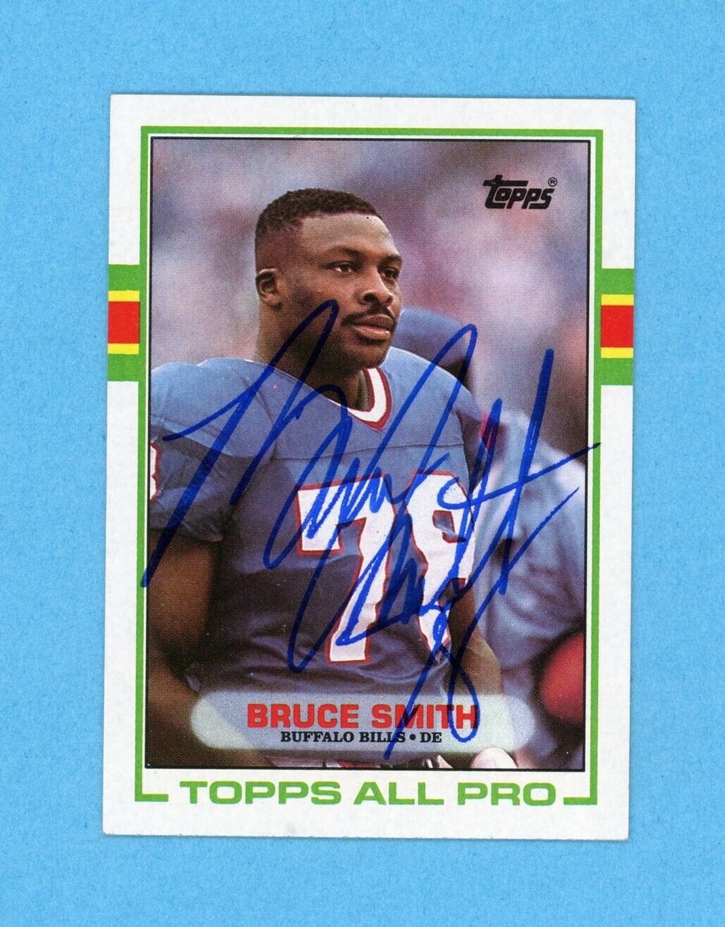 Bruce Smith Buffalo Bills 1989 Topps #44 Autographed Football Card