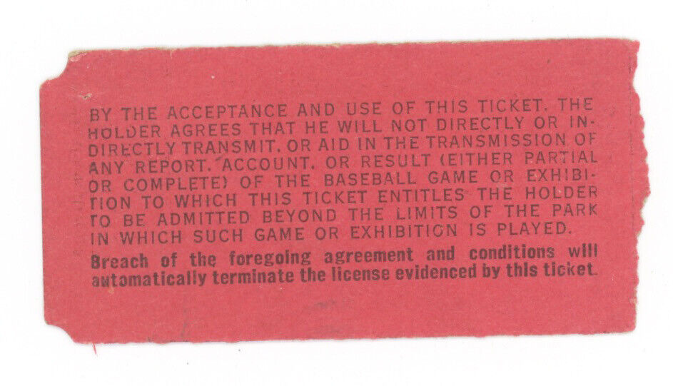 6/14/49 Brooklyn Dodgers vs Cardinals • Jackie Robinson 2-5 w 2 RBI  Ticket Stub