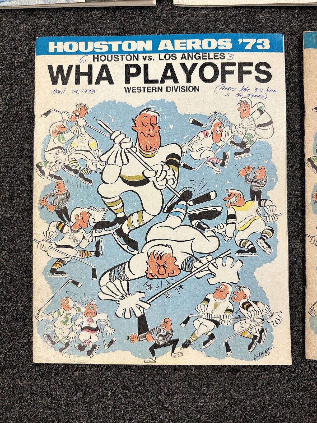 Lot of 8 Diff. 1972-73 Houston Aeros WHA Home Programs incl. 1st Game & Playoffs