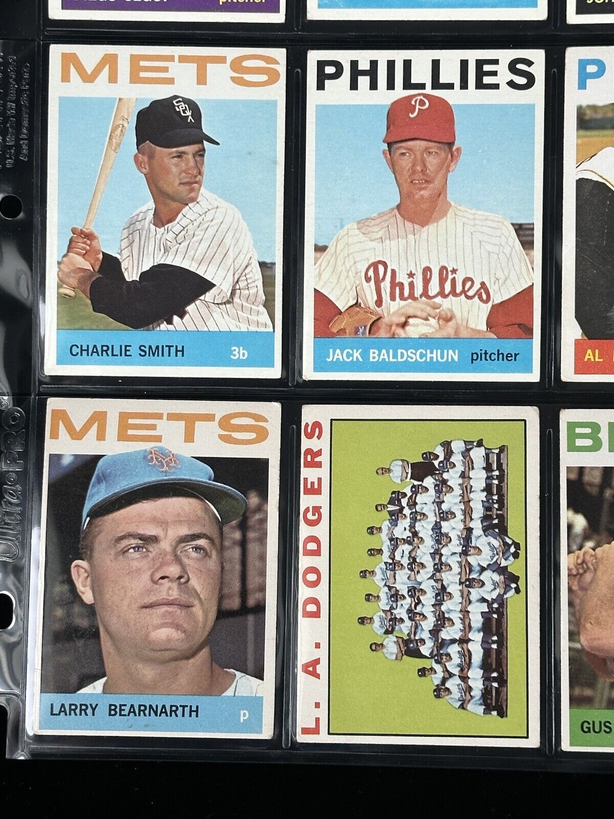 1964 Topps Baseball Starter Set Lot of 161 Diff. w/ 7 Team Cards Overall VG-EX