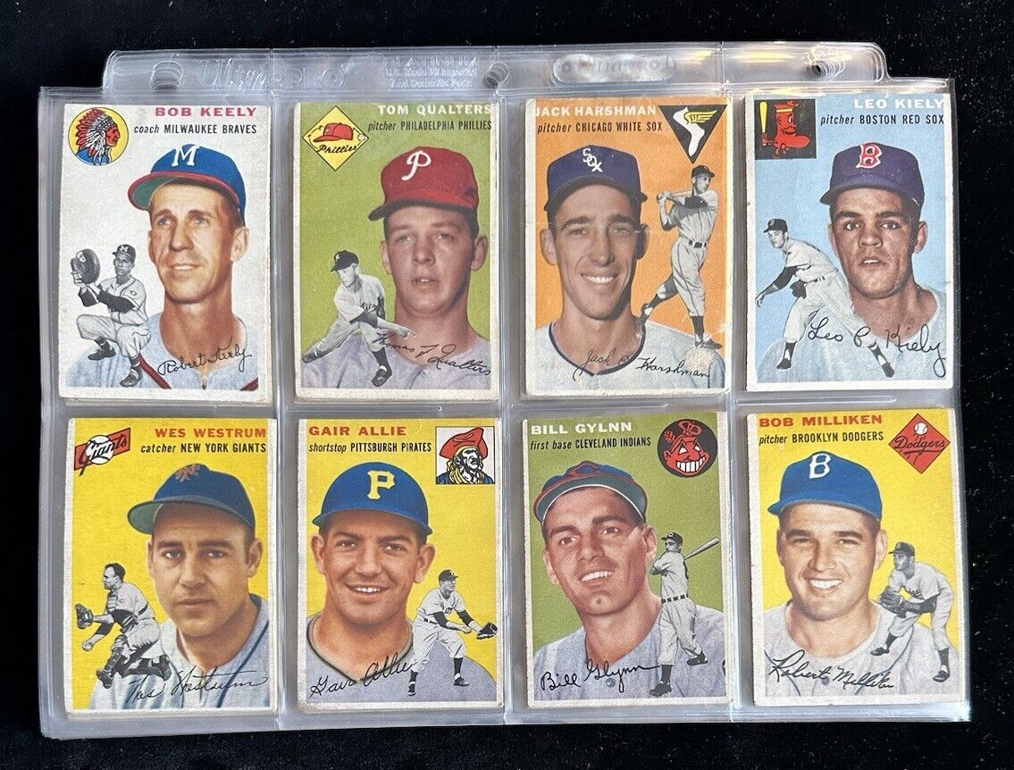 1954 Topps Baseball  Starter Set Lot of 127 Different w/ Bauer Groat  VG to EX