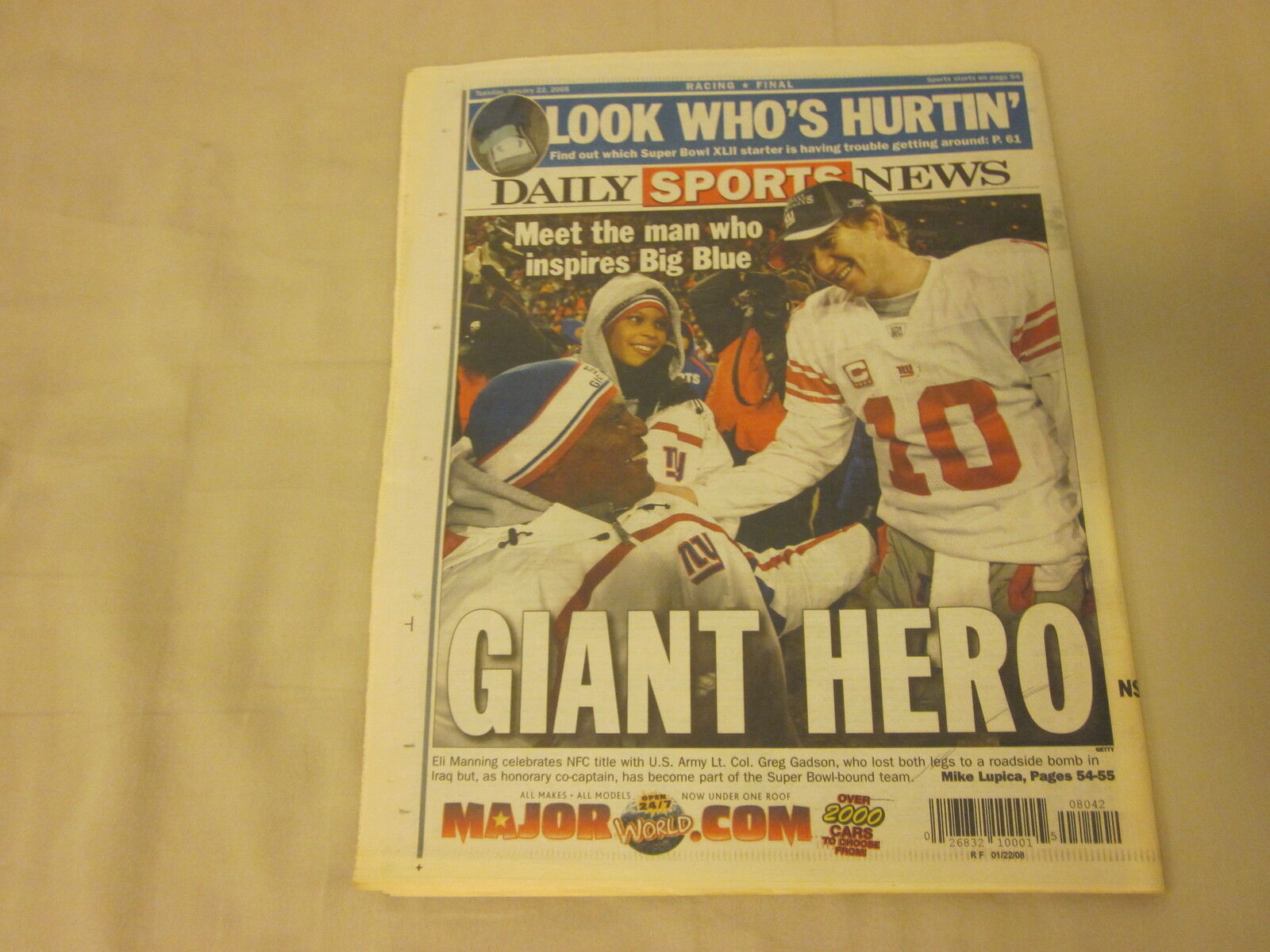 2008 Complete New York Daily News Newspaper Manning New York Giants Hero