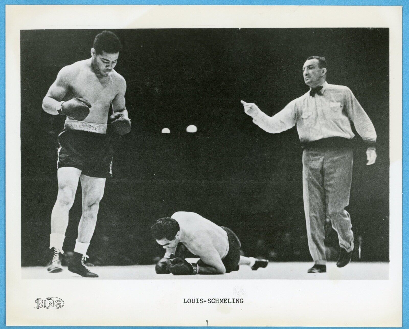 Joe Louis Ring Mag B&W 8x10 Photo from Floyd Patterson's Personal Collection