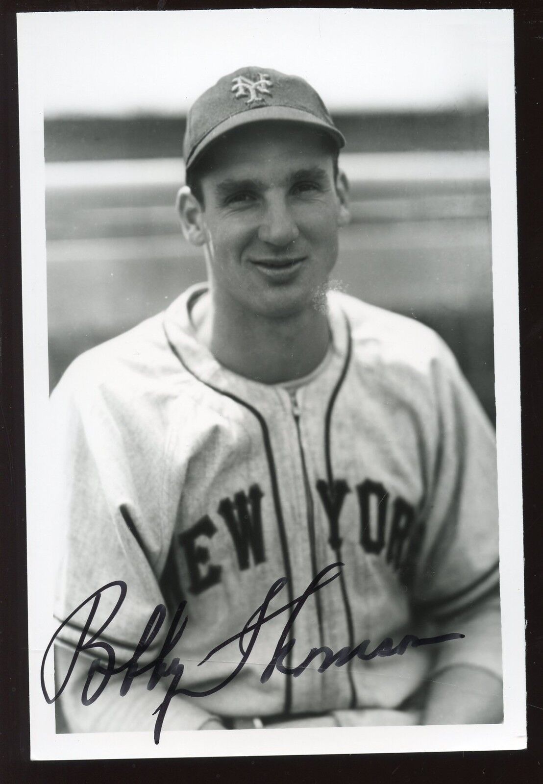 Bobby Thomson New York Giants Autographed 4 X 6 B & W Photo Hologram