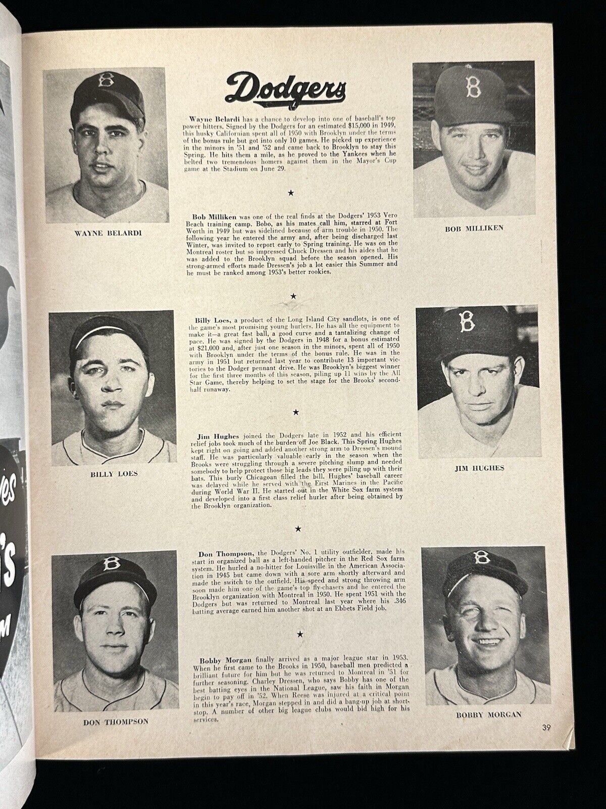 1953 New York Yankees World Series Program vs Brooklyn Dodgers - VG unscored