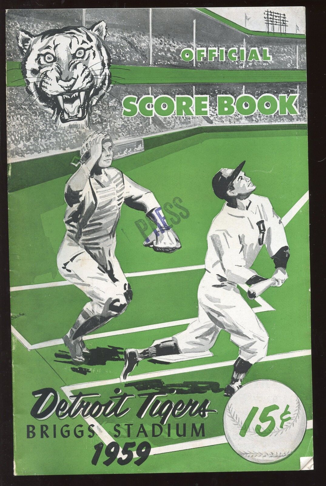1959 MLB Baseball Program Chicago White Sox @ Detroit Tigers EXMT