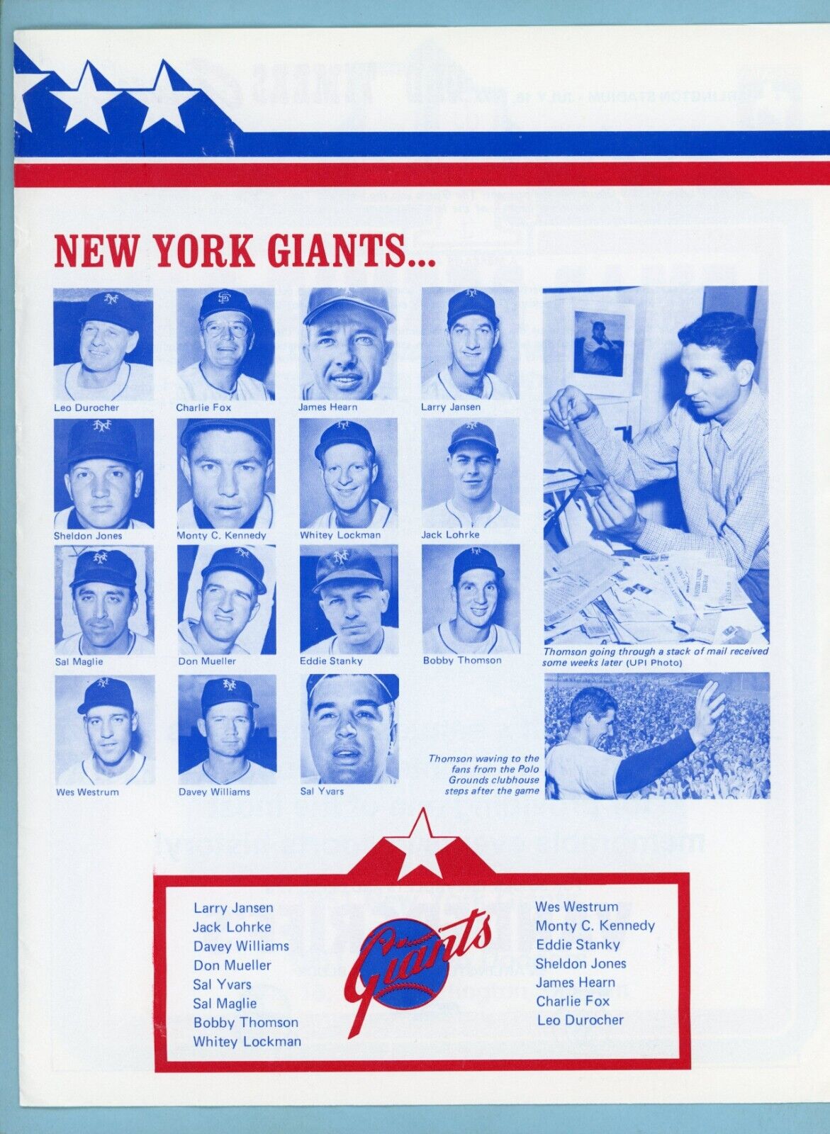 4th Annual Old Timers Game July 16, 1977 Program at Arlington Stadium 4 pages