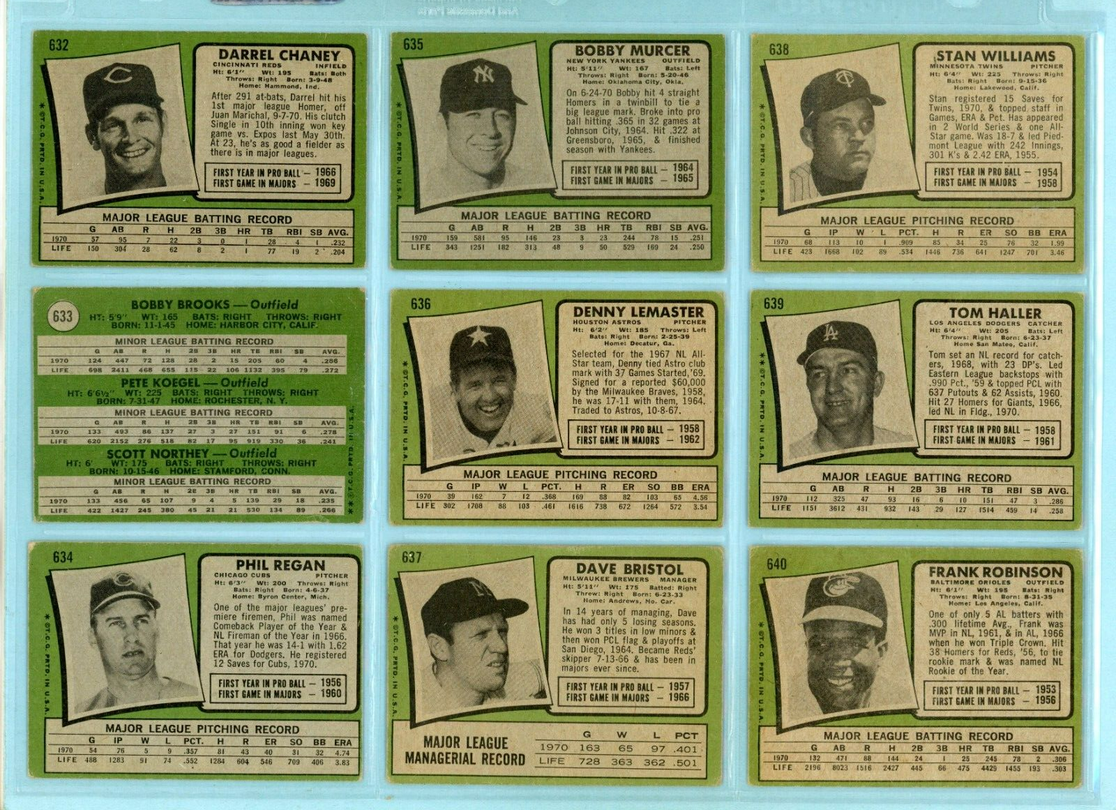 1971 Topps Complete 5th Series #524 thru #643 Semi-High Number Baseball Cards