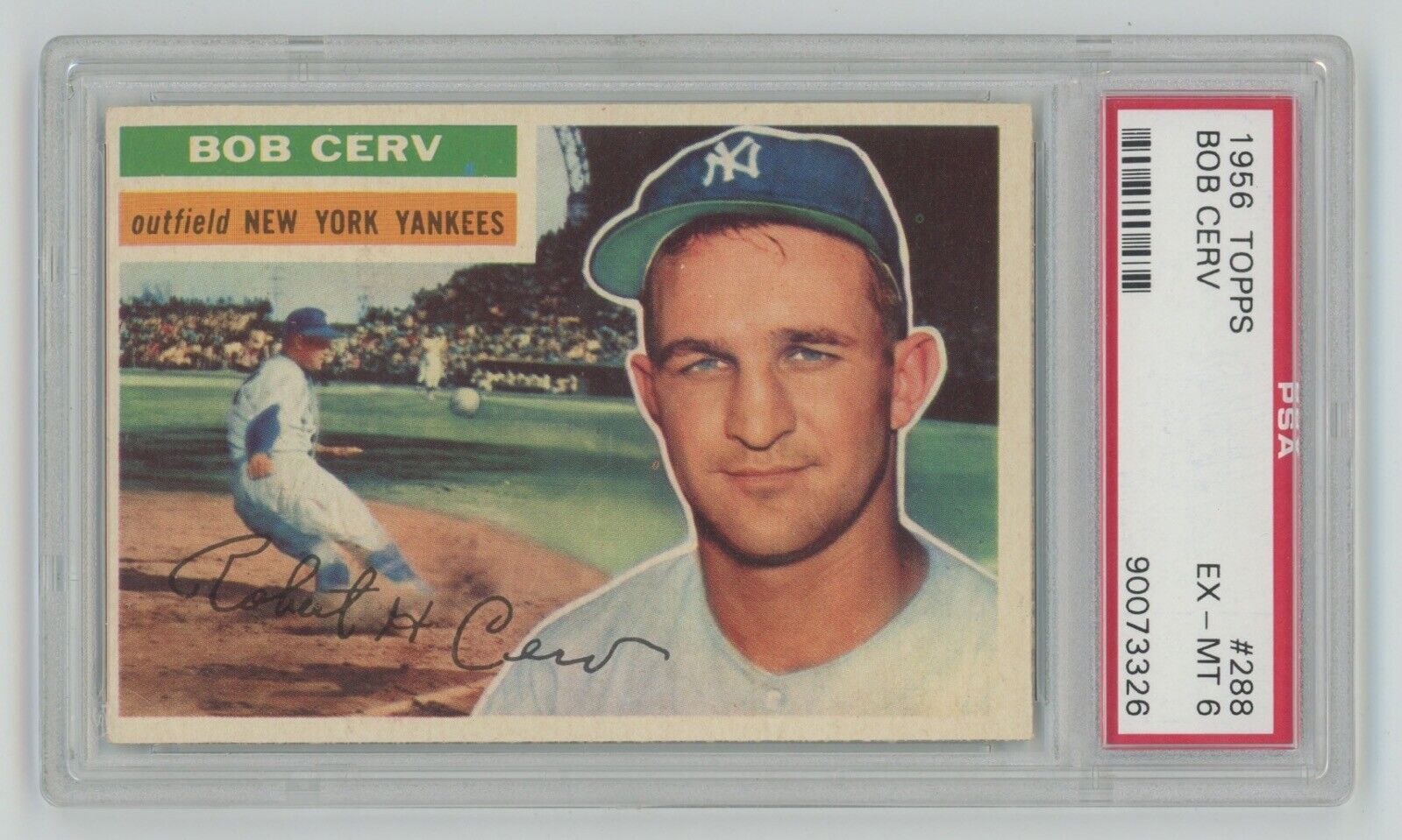 Bob Cerv 1956 Topps SP Card #288 PSA 6 EX-MT