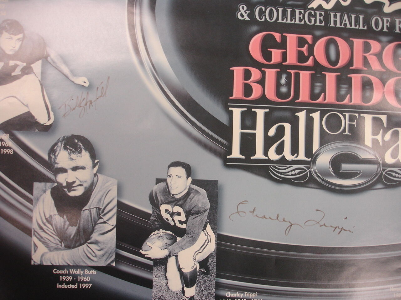 Georgia Bulldogs College Football Hall of Fame 9x Autographed Poster 