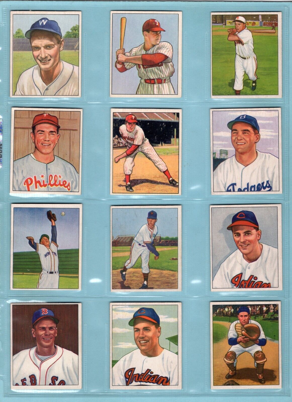 1950 Bowman Starter Set Lot of 21 Different Baseball Cards EX+ - Ex/Mt