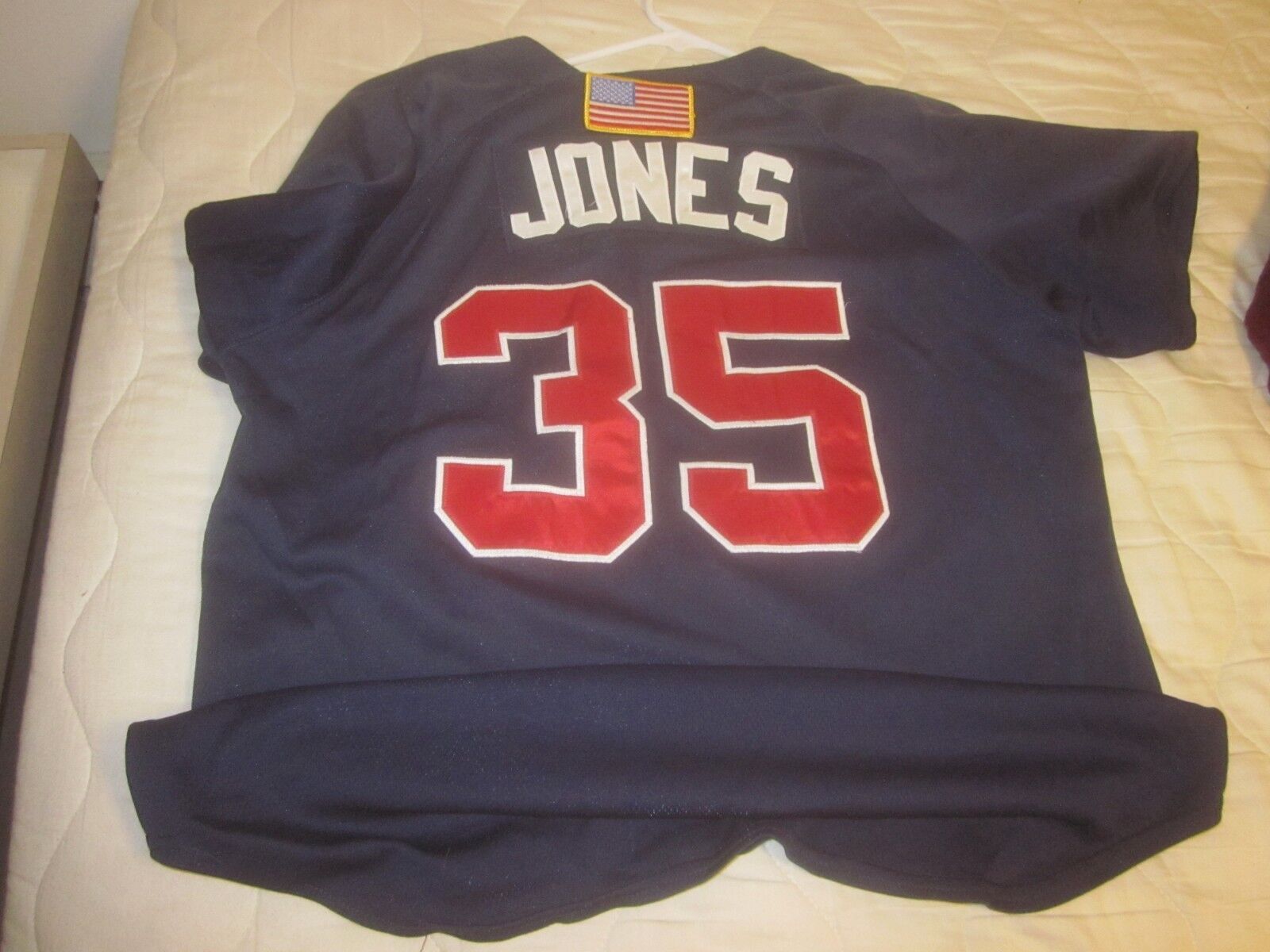circa 2001 Braves Minor League Blue Game Used Coaches Jersey #35 Lynn Jones LOA