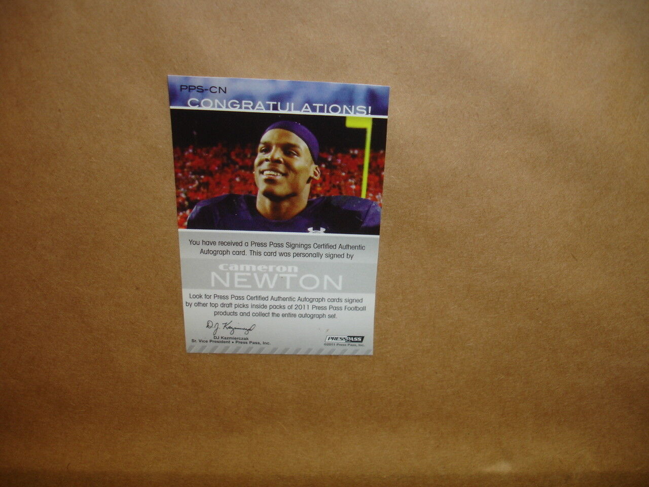 Cam Newton Carolina Panthers Autographed 14x18" Picture Display-Press Pass COA