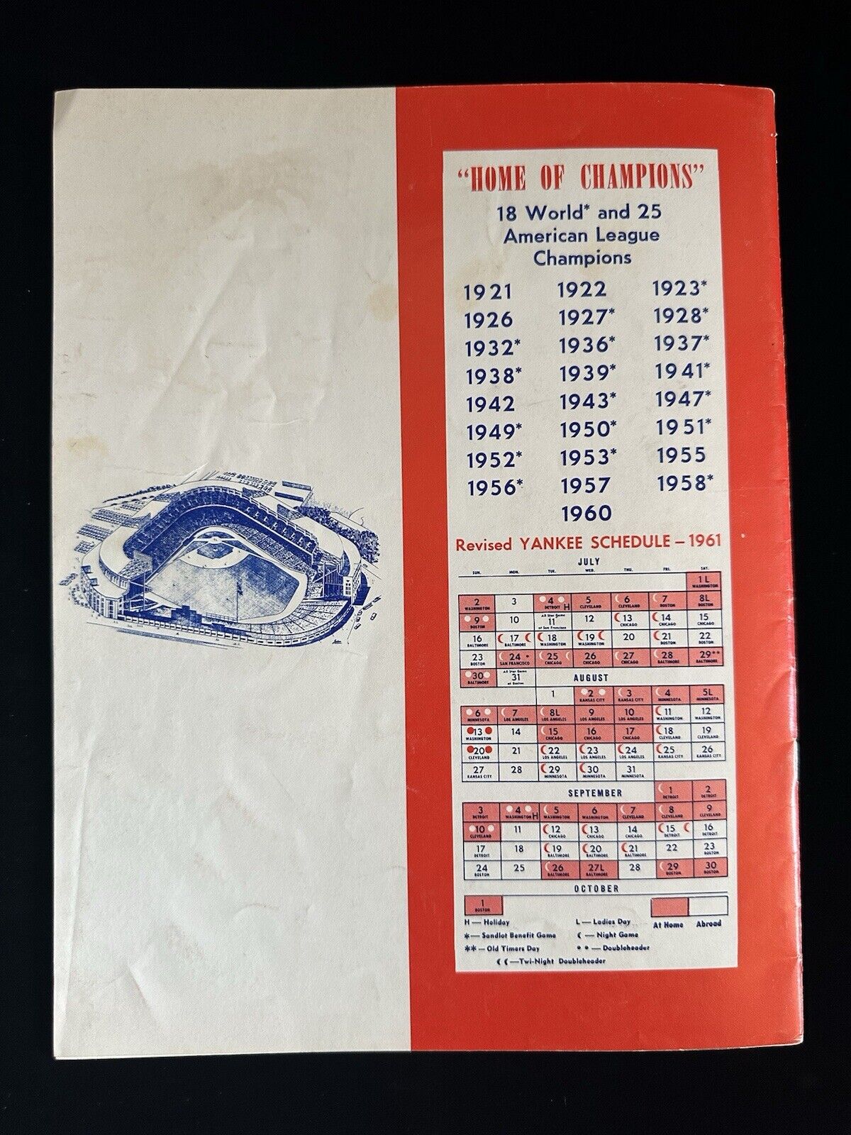 1961 New York Yankees Official Baseball Yearbook - Revised Edition VG-EX+