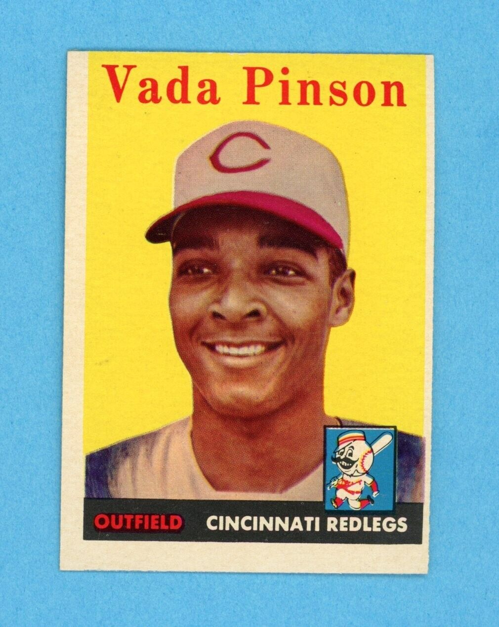 1958 Topps #420 Vada Pinson Cincinnati Redlegs Rookie Baseball Card NM o/c