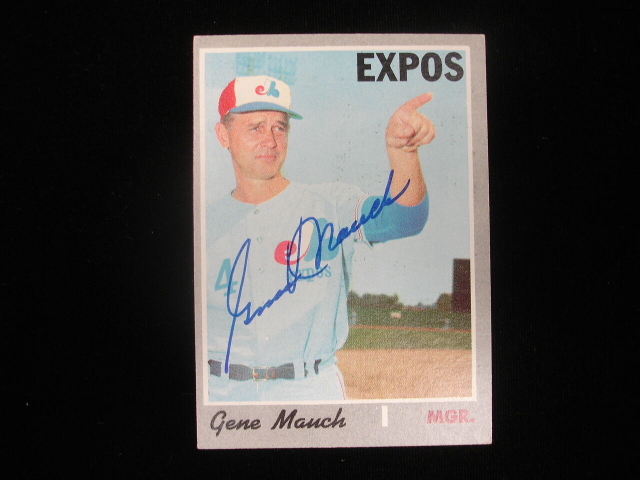 Gene Mauch Autographed 1970 Topps #442 Montreal Expos Card