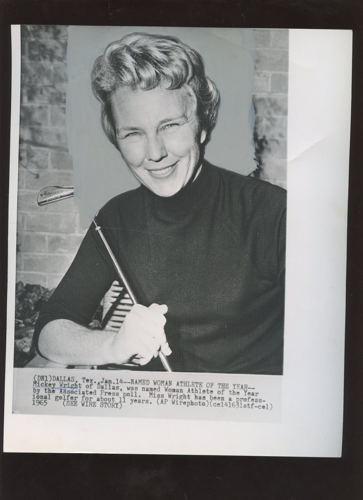 Original Jan 14 1965 Mickey Wright Woman Athlete of the Year Golf Wire Photo