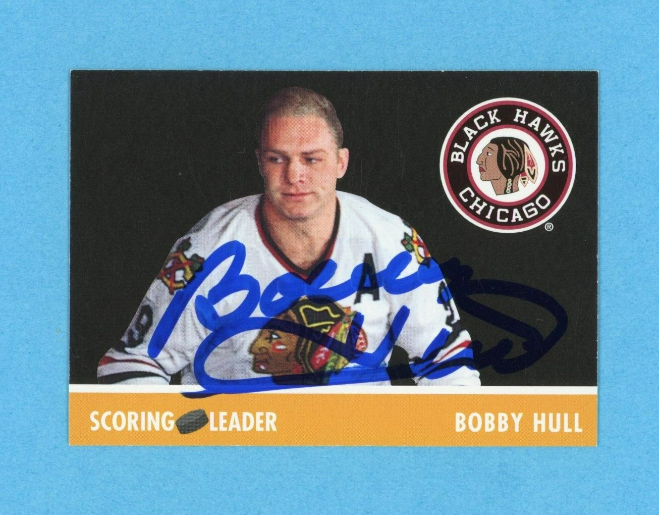 Bobby Hull Black Hawks 1995-96 Parkhurst 1966-67 #141 Autographed Hockey Card