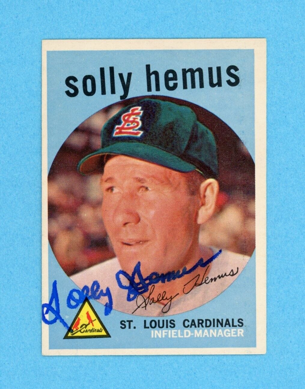 Solly Hemus Signed 1959 Topps Card #527 Auto w B&E Hologram