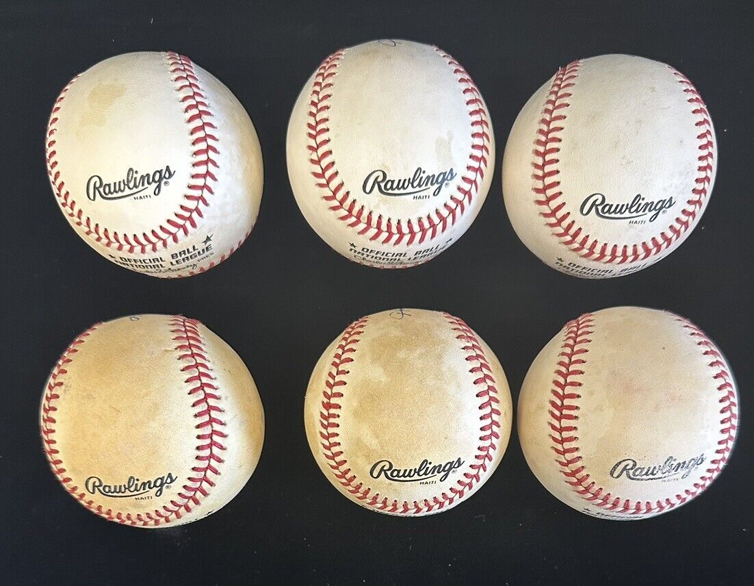 Lot of 6 Harvey Haddix Pirates SINGLE SIGNED Official NL Baseballs w/ holograms