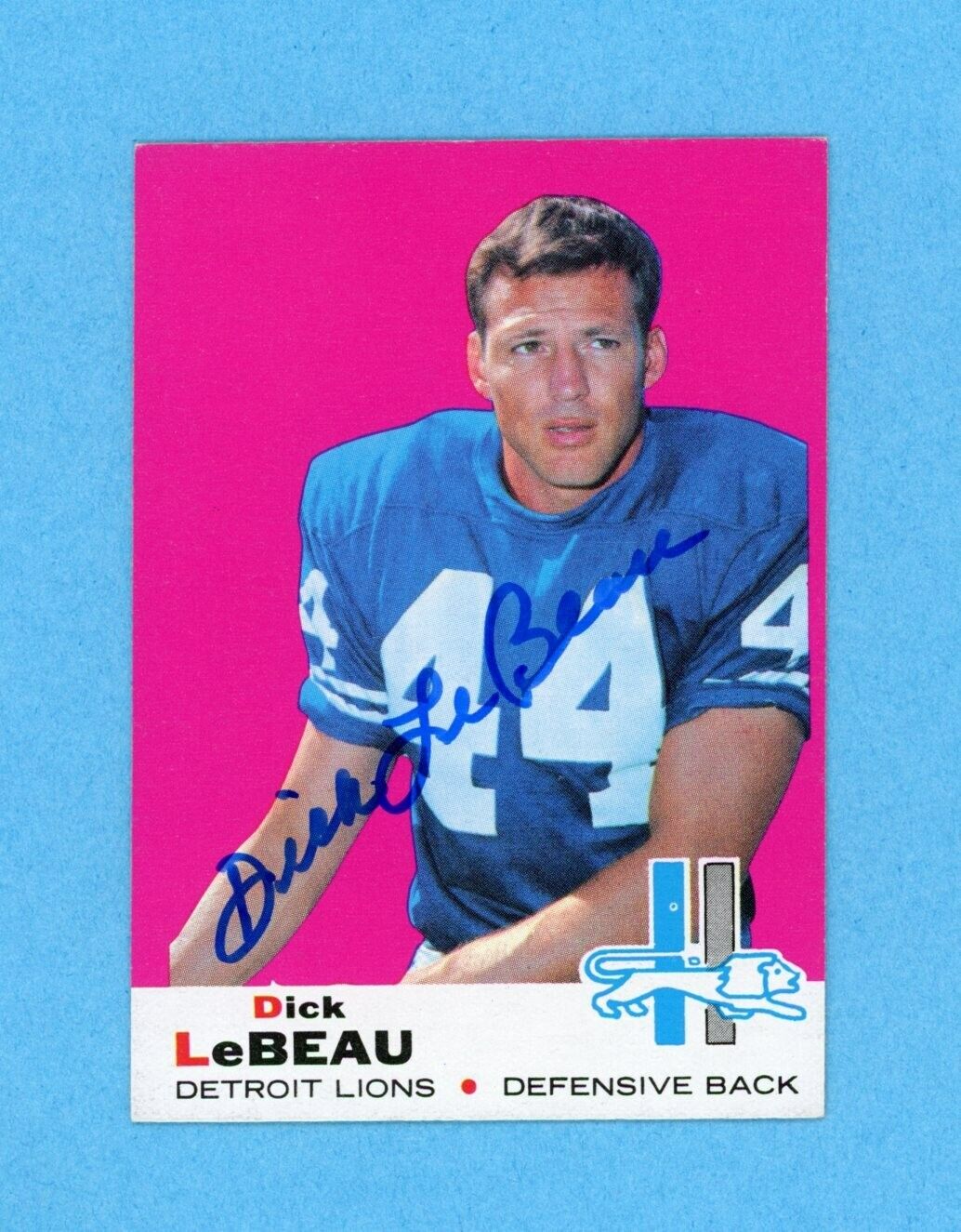 Dick LeBeau Detroit Lions 1969 Topps #76 Autographed Football Card