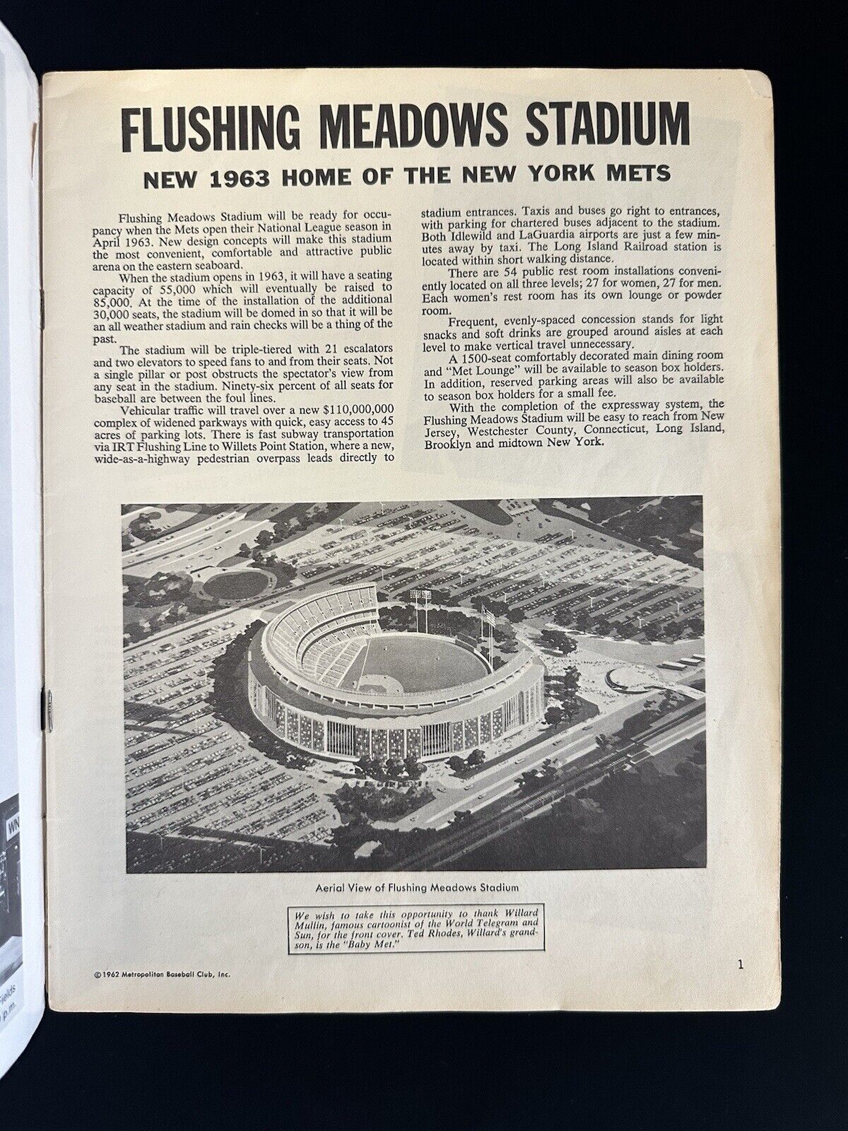 1962 New York Mets Official Baseball Yearbook - 1st Year - VG (cover loose)