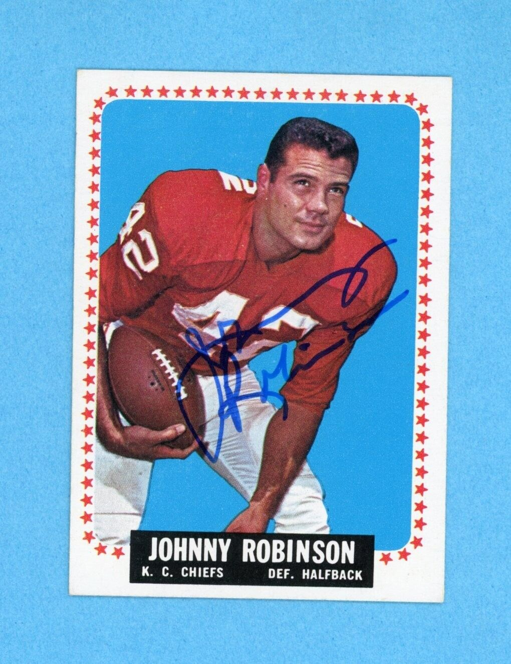 Johnny Robinson Kansas City Chiefs 1964 Topps #105 Autographed Football Card