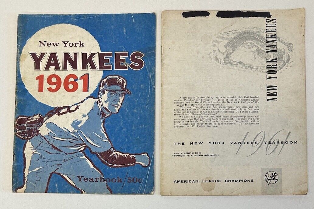 Lot of 2 Diff 1961 New York Yankees Yearbooks Jay & Official versions Low Grade