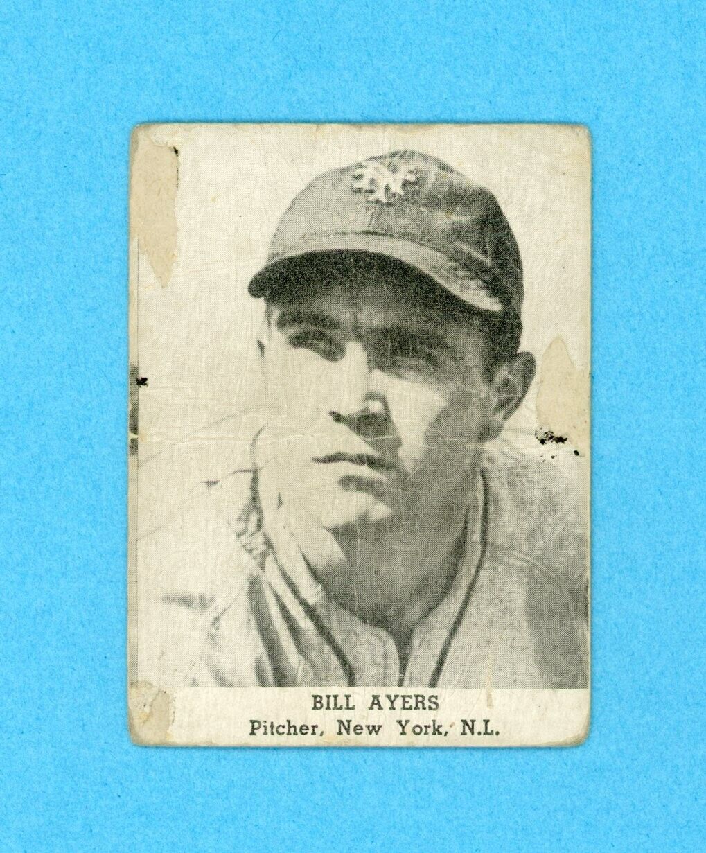 1947 Tip Top Bread Bill Ayers New York Giants Baseball Card Low Grade