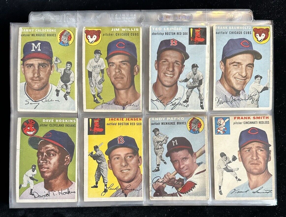 1954 Topps Baseball  Starter Set Lot of 127 Different w/ Bauer Groat  VG to EX