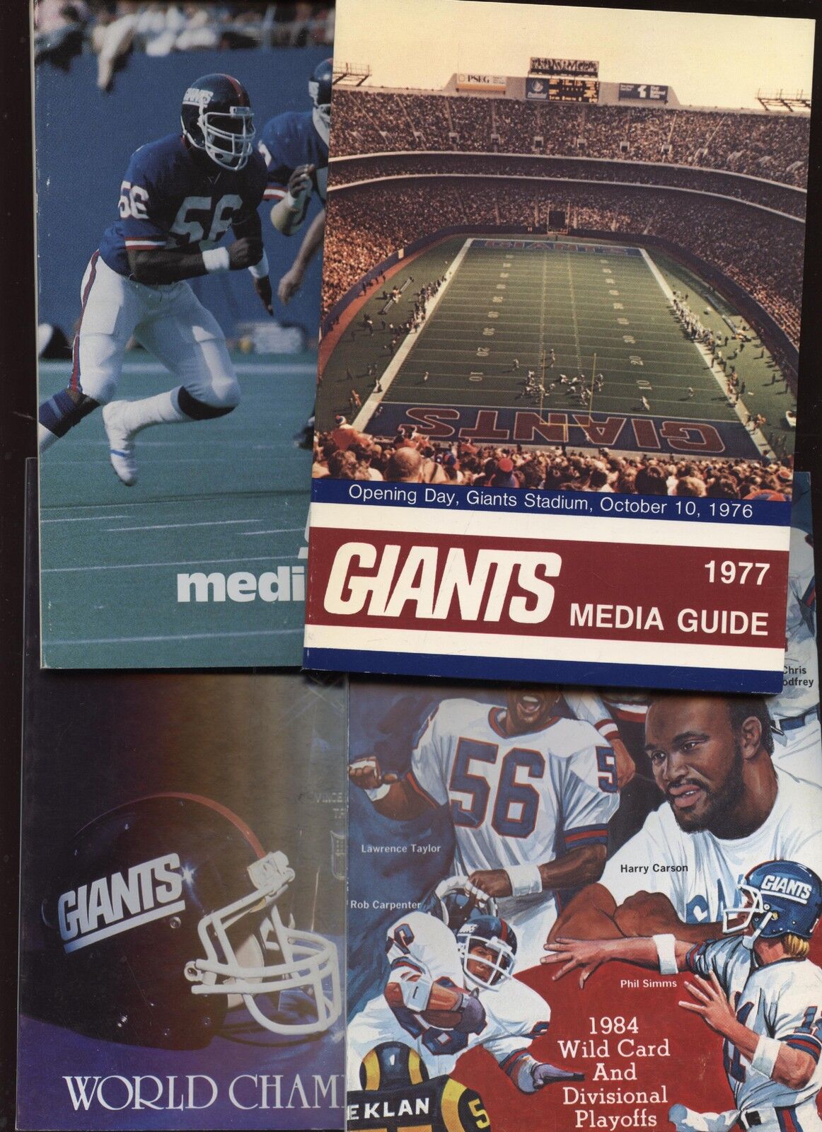 1977/87 New York Giants NFL Media Guides 4 Different NRMT