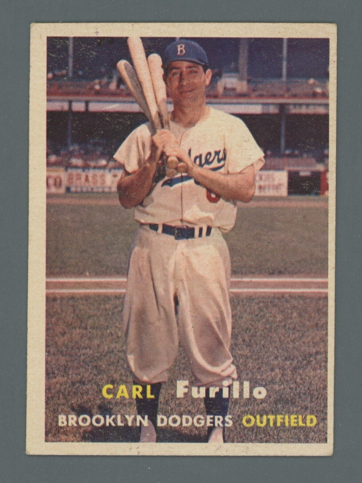 1957 Topps #45 Carl Furillo Brooklyn Dodgers Baseball Card EX