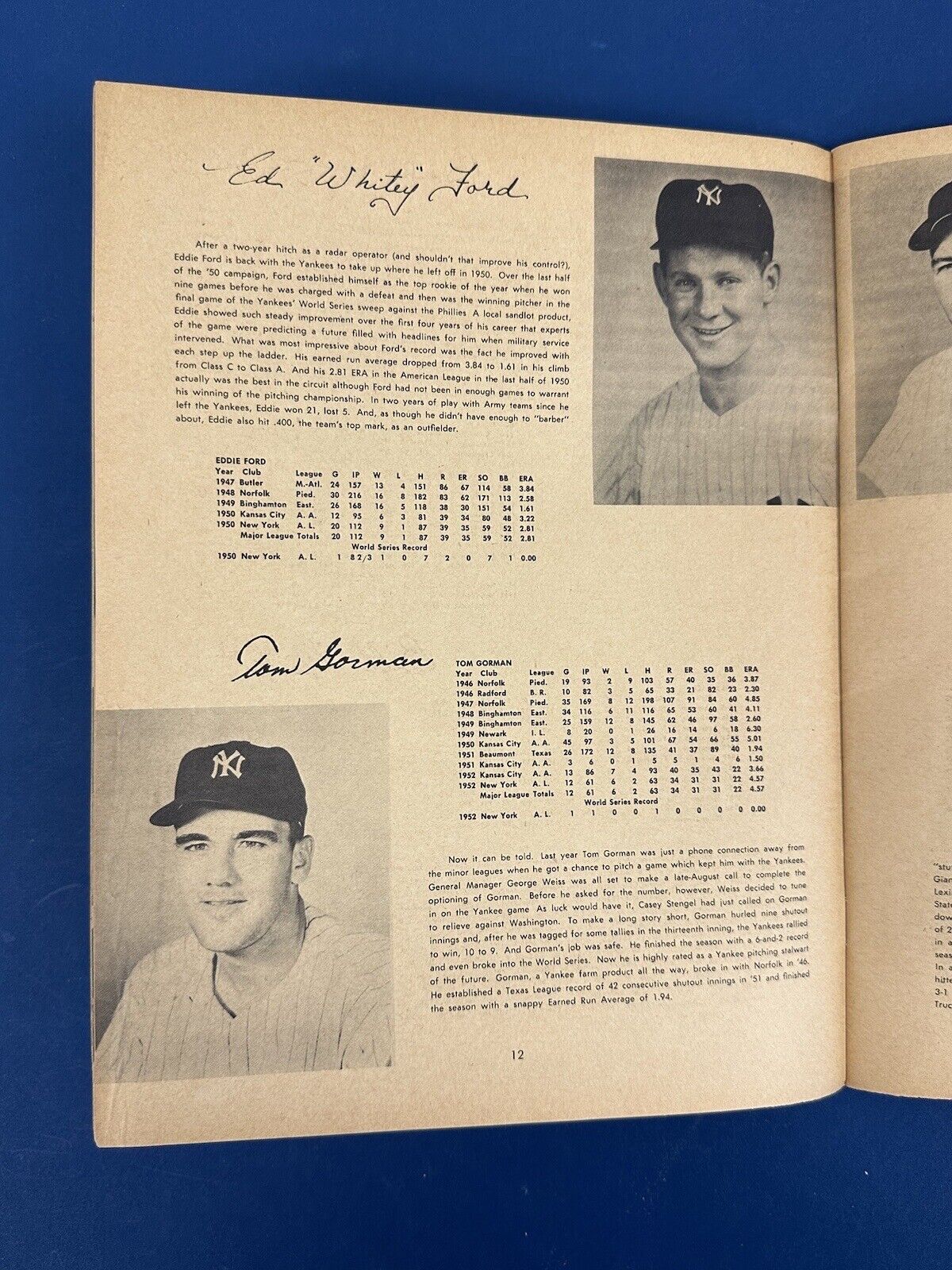 1953 New York Yankees Official Baseball Yearbook w/ Mickey Mantle - VG+