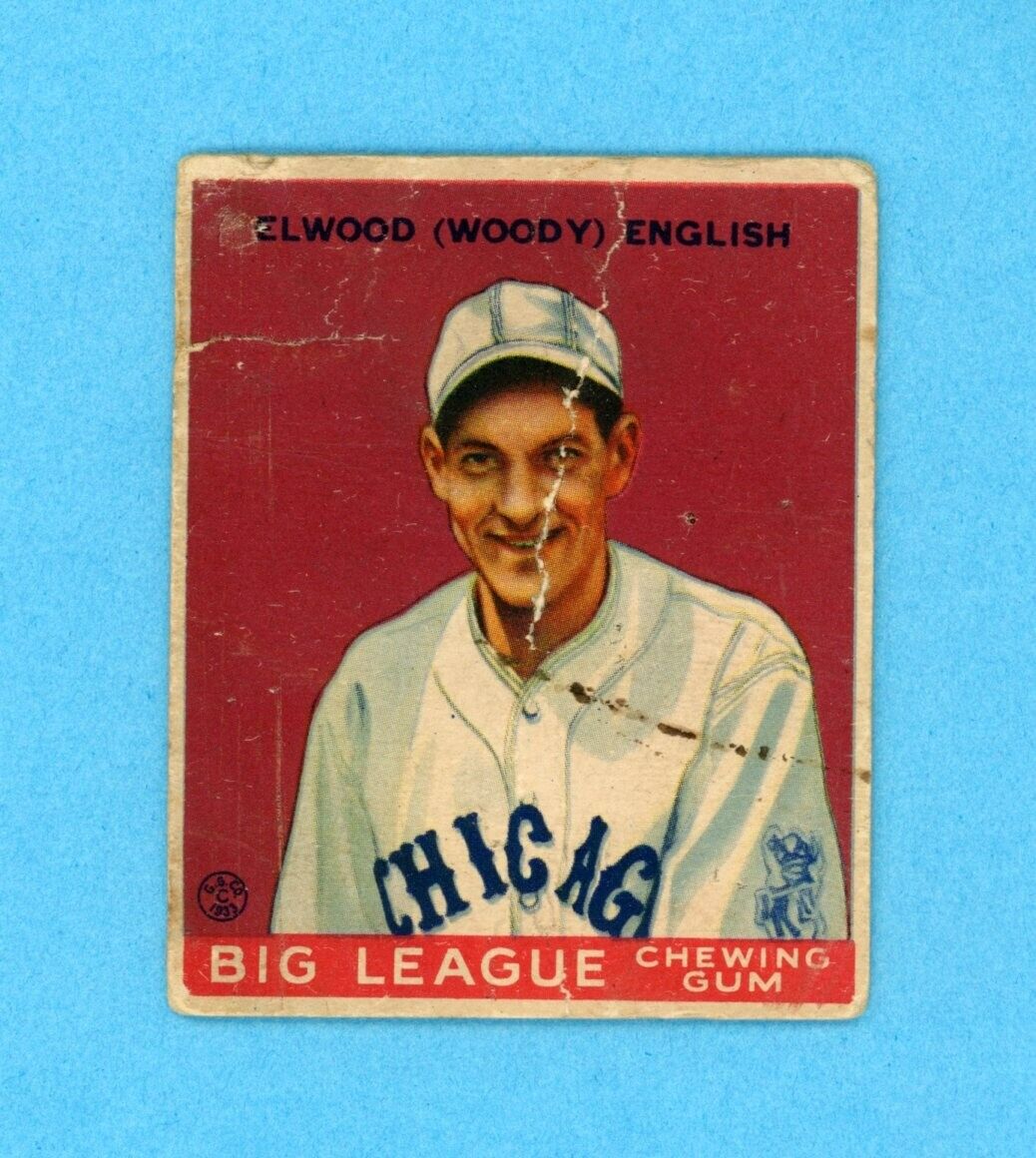 1933 Goudey #135 Woody English Chicago Cubs Baseball Card Low Grade