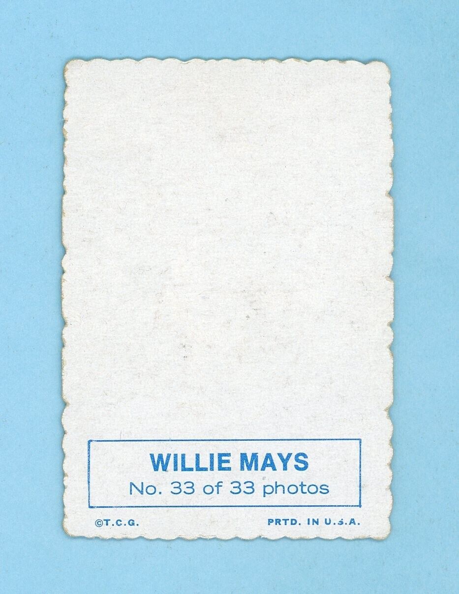 1969 Topps Deckle Edge #33 Willie Mays San Francisco Giants Baseball Card EX o/c