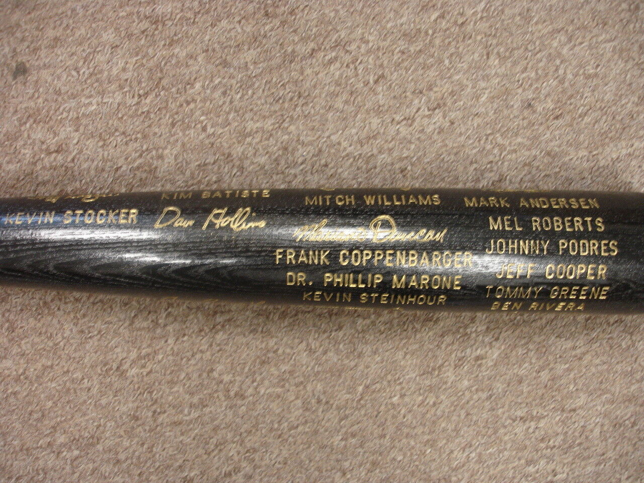 1993 Philadelphia Phillies NL Champions Louisville Slugger Black Baseball Bat 