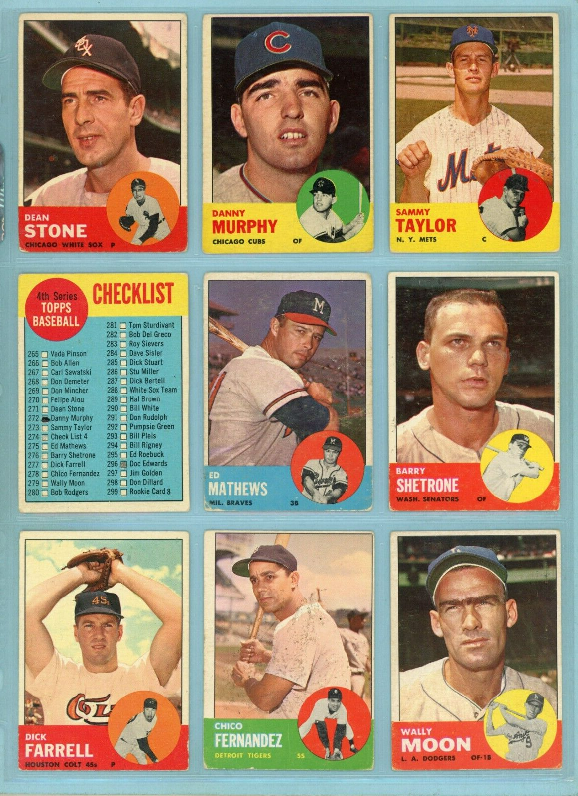 1963 Topps Starter Set Lot of 395 Different Baseball Cards Vg - Vg+