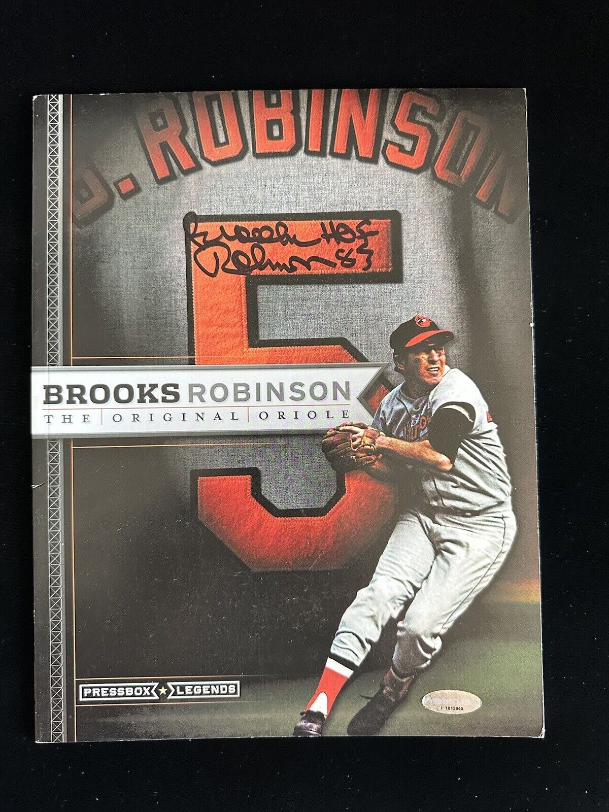 Brooks Robinson HOF 83 SIGNED Biography Magazine by Pressbox Legends w/ hologram