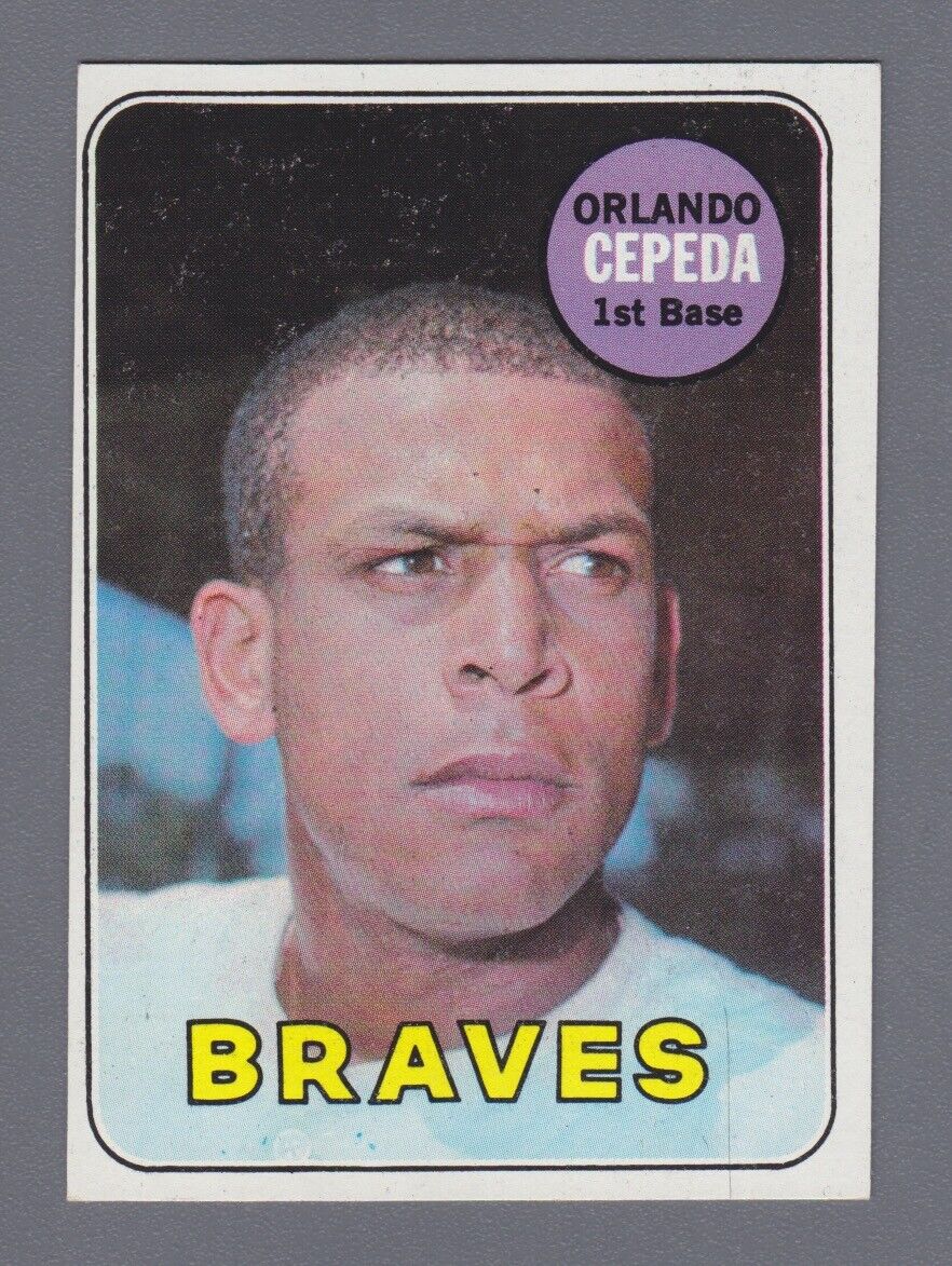 1969 Topps #385 Orlando Cepeda Atlanta Braves Baseball Card NM o/c pm    