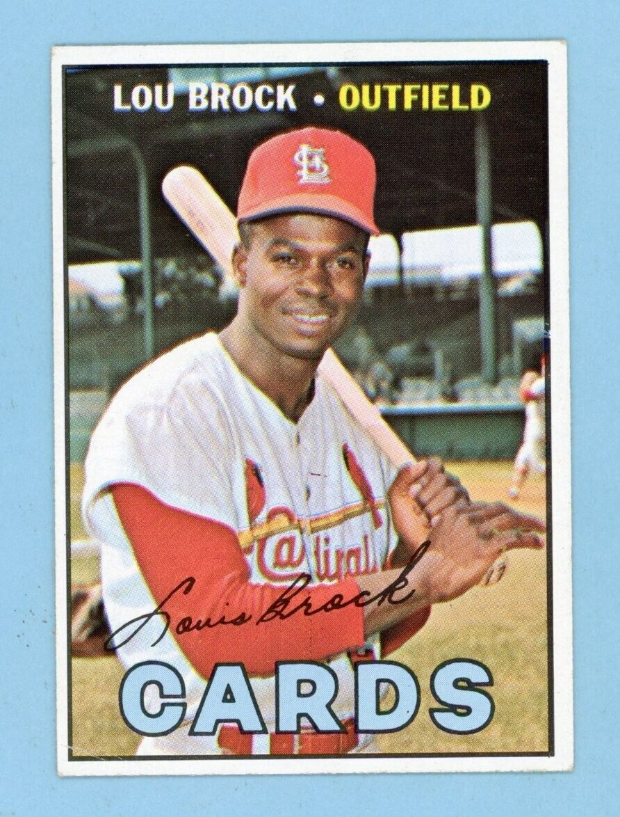 1967 Topps #285 Lou Brock St. Louis Cardinals Baseball Card EX-EX+ lht wrk blc