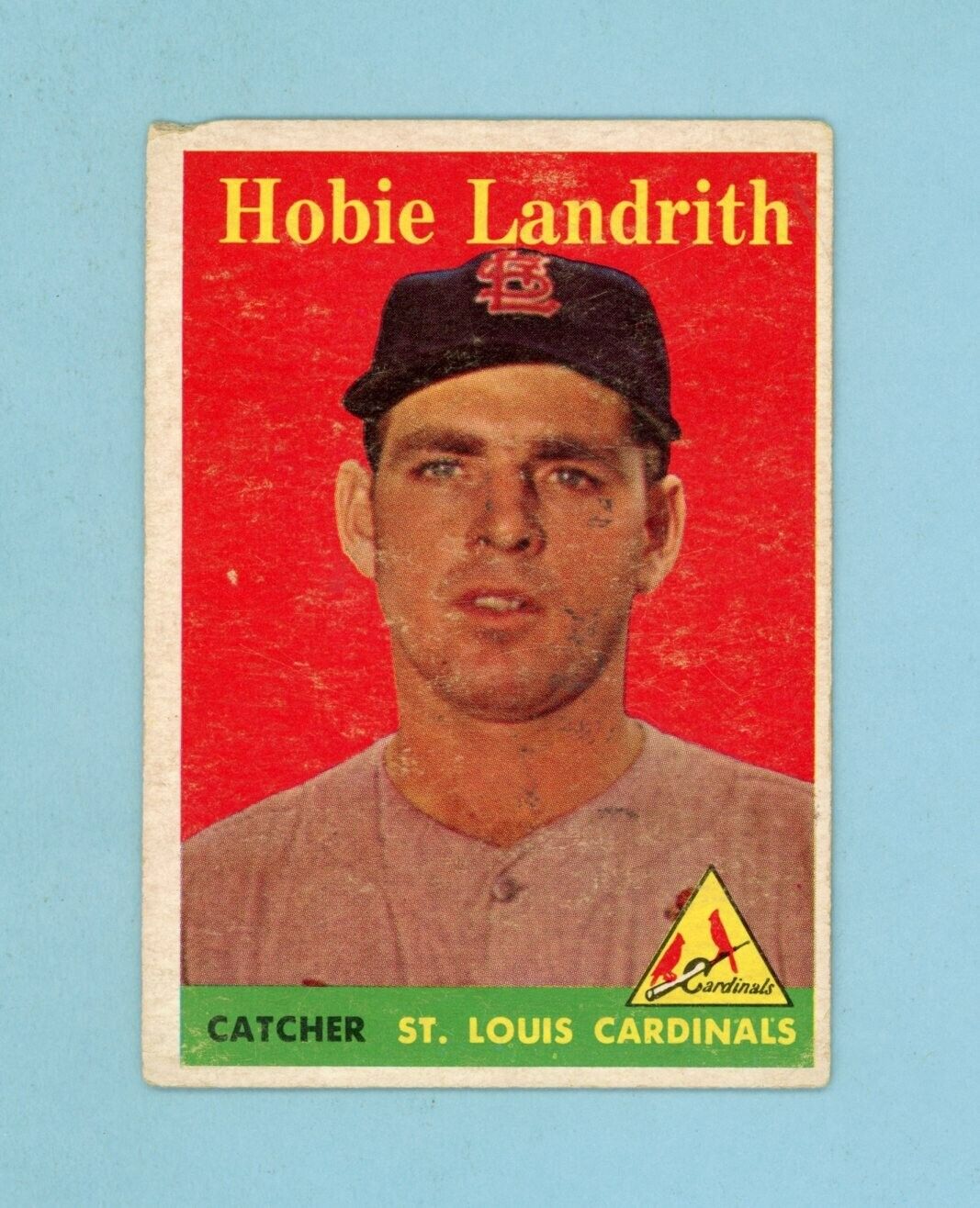 1958 Topps #24 Hobie Landrith St. Louis Cardinals Baseball Card G - VG YL Vari