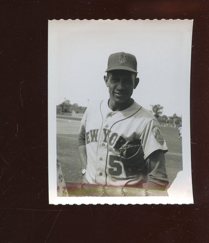 Original Snapshot Polaroid Photo Harvey Haddix New York Mets Autographed