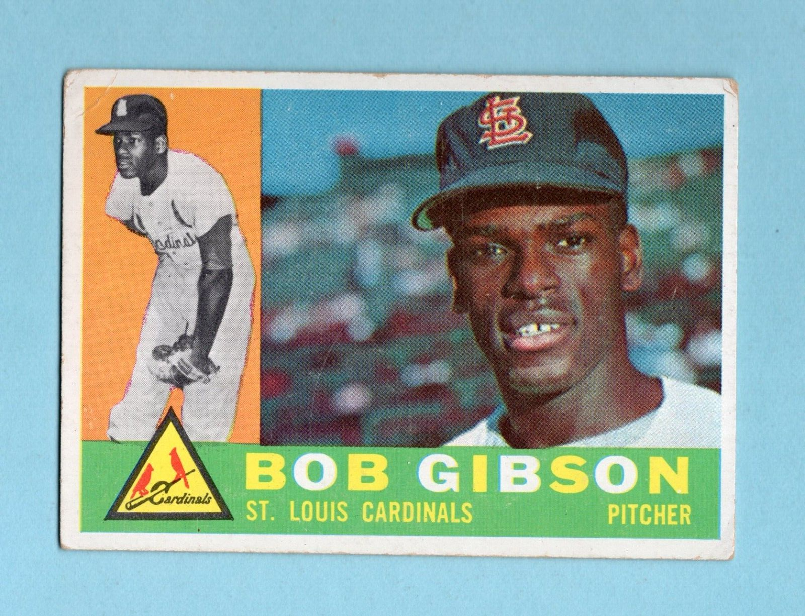 1960 Topps #73 Bob Gibson St. Louis Cardinals Baseball Card VG+ cres